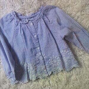 Blue Striped Kids Blouse